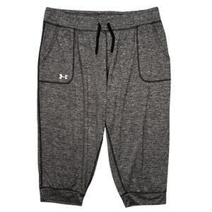 Under Armour Twisted Tech Heather Gray 3/4th Cropped Capris Pants Womens Size XL